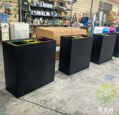 室內酒店三分類黑粉噴粉不銹鋼垃圾桶